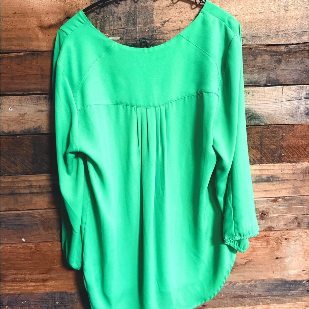 NWOT Daniel Rainn Vibrant Emerald Blouse - Picture 5 of 5